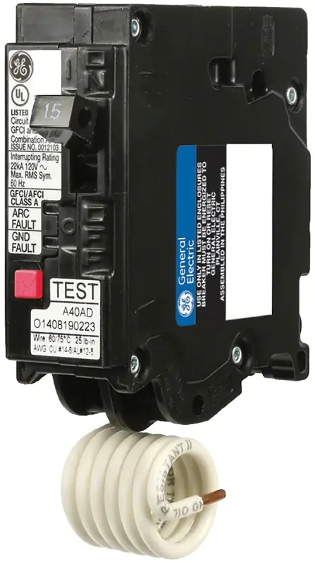 ABB THQL1115DFP Circuit Breaker, AFCI, Dual Function, GFCI, 15 A, 1 -Pole, 120/240 VAC, Plug Mounting Price Cut