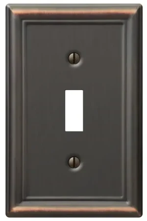 Amerelle Chelsea 149TDB Wallplate, 4-7/8 in L, 3-1/8 in W, 1 -Gang, Steel, Aged Bronze, Pack of 4 Price Cut