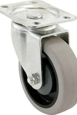 Budget Shepherd Hardware 400 Series 9738 Swivel Caster, 5 in Dia Wheel, TPR Wheel, Gray, 300 lb