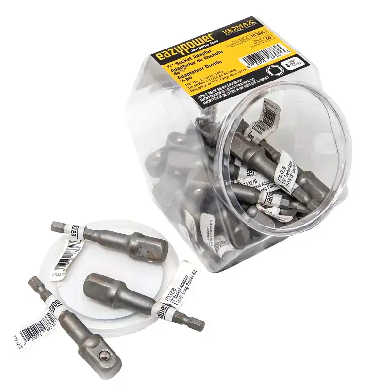 Eazypower 073335 Socket Adapter, 1/2 in Drive, 1/4 in Output Drive, Hex Output Drive, 2-15/16 in L Cheap