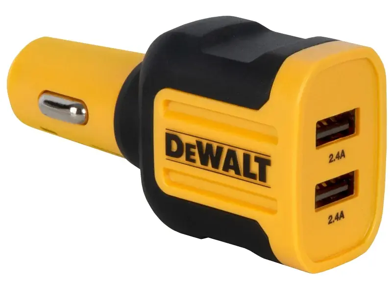 DEWALT 141 9008 DW2 USB Charger, Black/Yellow, For: Android and iOS Devices, 2.4 A Charge Discount