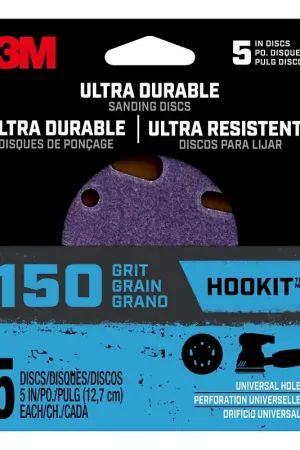 3M 27258 Power Sanding Disc, 150 Grit, 5 in Dia Buy Direct