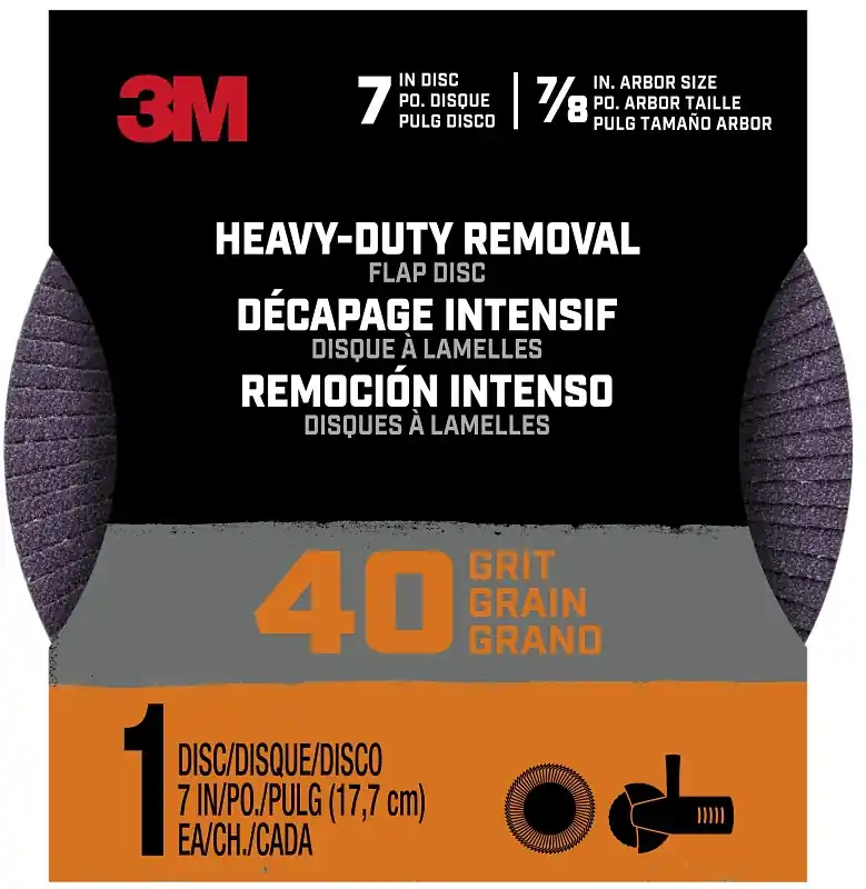 Hassle-Free Returns 3M Hookit 27420 Flap Grinding Disc, 7 in Dia, 40 Grit, 8-Hole
