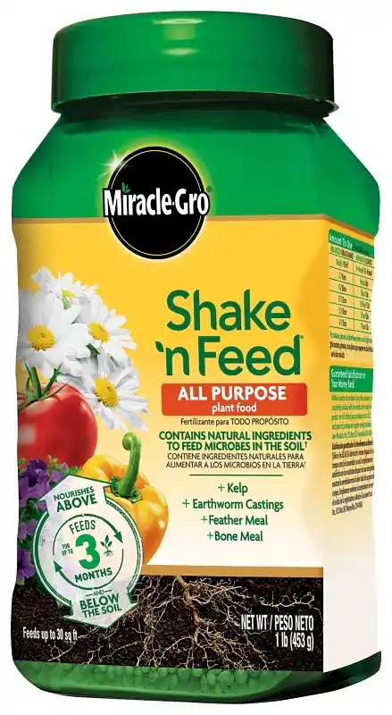 Miracle-Gro Shake 'n Feed 3001801 All-Purpose Plant Food, 1 lb, Solid, 12-4-8 N-P-K Ratio Save Now