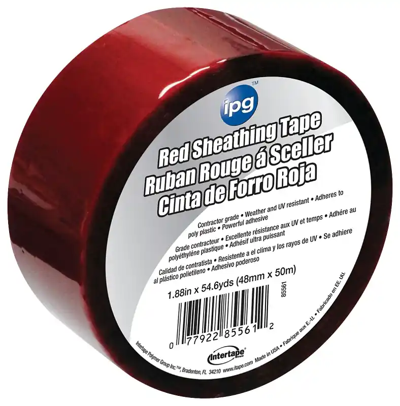 IPG 5561USR Sheathing Tape, 50 m L, 48 mm W, Polypropylene Backing, Red, 0.076 mm Thickness Latest
