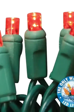 Express Delivery Holiday Bright Lights LEDBX-WA50-RD6 Light Set, 50-Lamp, LED Lamp, Red Lamp, 50,000 hr Average Life, 26 ft L
