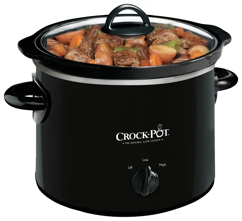 Fan Favorite Crock-Pot SCR200-B Manual Slow Cooker, 2 qt Capacity, Stoneware, Black