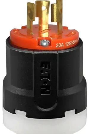 Arrow Hart AHCL1020P Ultra-Grip Locking Plug, 3 -Pole, 20 A, 125/250 VAC, NEMA: NEMA L10-20, Black/Orange Buy Today