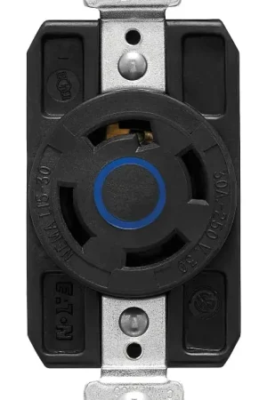 Arrow Hart AHCL1530R Locking Single Receptacle, 3 -Pole, 250 VAC, 30 A, Back and Side Wiring, NEMA: NEMA L15-30 Luxury