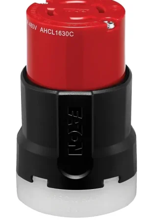 Arrow Hart AHCL1630C Ultra-Grip Locking Connector, 3 -Pole, 30 A, 480 VAC, NEMA: NEMA L16-30, Black/Red Today Only