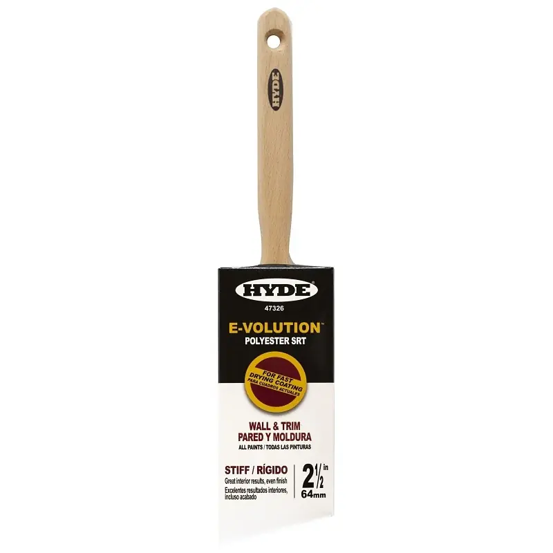 Hyde 47326 Paint Brush, Standard, Stiff Brush, 2-1/2 in L Bristle, Polyester Bristle, 6/PK Price Cut