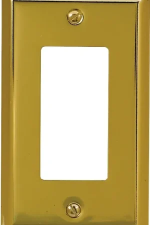 Amerelle 163RBR Wallplate, Traditional, 4-15/16 in L, 2-7/8 in W, 1-Gang, Steel, Polished Brass Special Discount