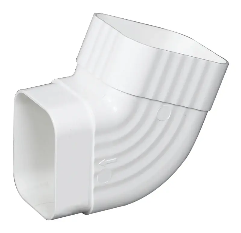 Amerimax M0628HPT Downspout Elbow, Vinyl, White Crafted