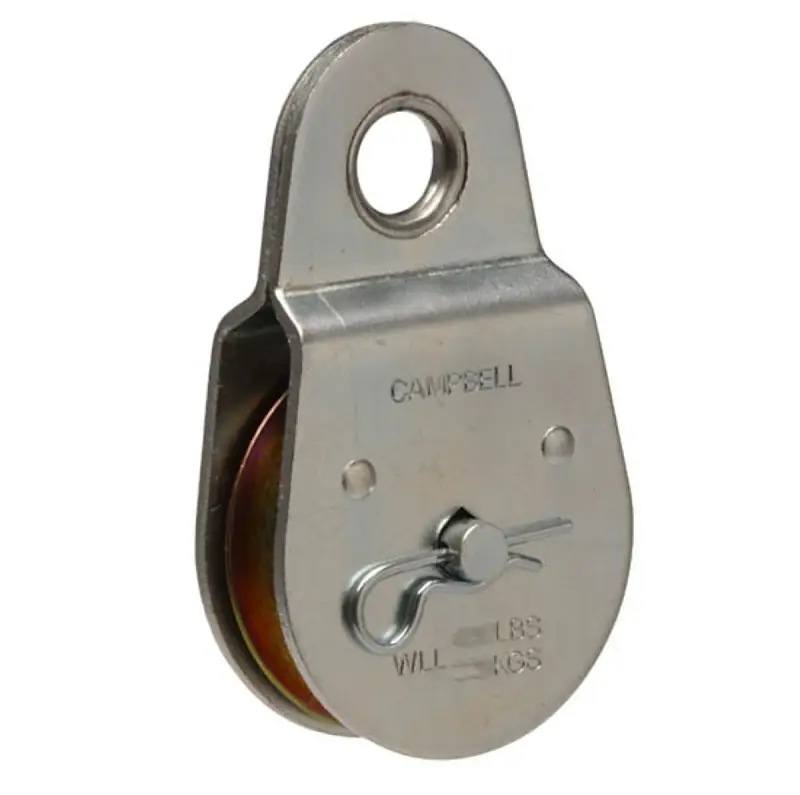 Campbell T7550404 Pulley, Single Sheave, 1/2 in Rope, 650 lb Working Load, 3 in Sheave, Zinc Crafted