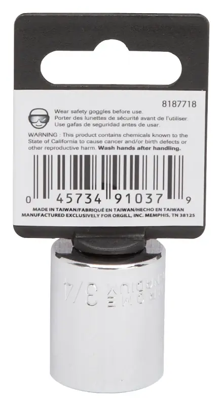 Vulcan MT6495329 Drive Socket, 3/4 in Socket, 3/8 in Drive, 6-Point, Chrome Vanadium Steel, Chrome Trending
