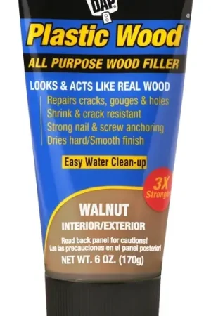 Crafted DAP COLORmaxx 7079800584 Wood Filler, Paste, Slight, Walnut, 6 oz Tube