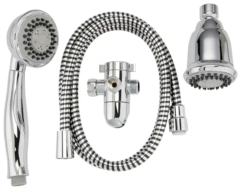 Plumb Pak K750CP Shower Head Kit, 1.8 gpm, 3-Spray Function, Polished Chrome, 60 in L Hose While Supplies Last