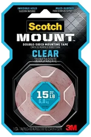 Buy Today Scotch-Mount 410H-DC Mounting Tape, 1.52 m L, 2.54 cm W, Acrylic Backing, Clear