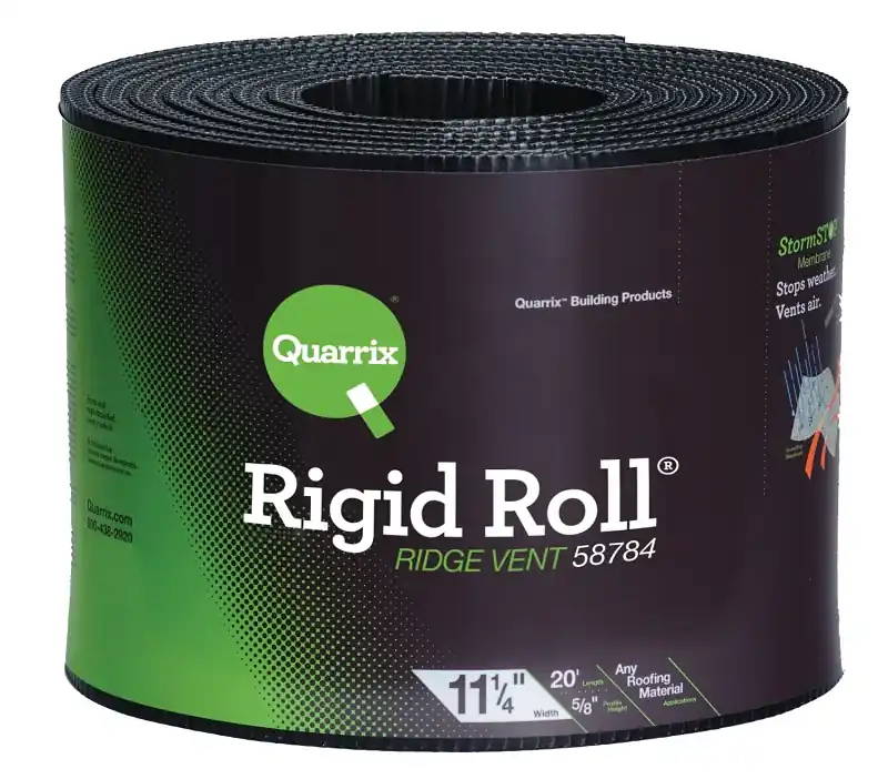 Quarrix 58784 Ridge Vent, 20 ft L, 11-1/4 in W, HDPE, Black Mega Sale