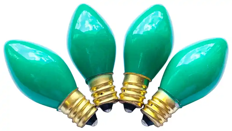 Time-Limited Hometown Holidays 16295 Replacement Bulb, 5 W, Candelabra Lamp Base, Incandescent Lamp, Ceramic Green Light