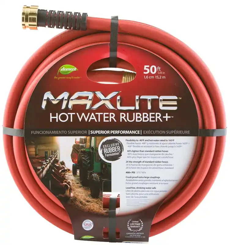 Swan SGHW58050 Garden Hose, 5/8 in, 50 ft L, Rubber Free Returns