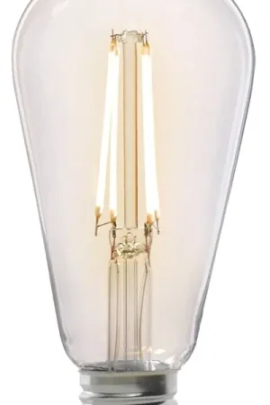 Weekend Sale Feit Electric ST19/CL/VG/LED LED Bulb, Decorative, 400 Lumens, 5.5 W, ST19 Lamp, 60 W Equivalent, E26 Lamp Base, Clear