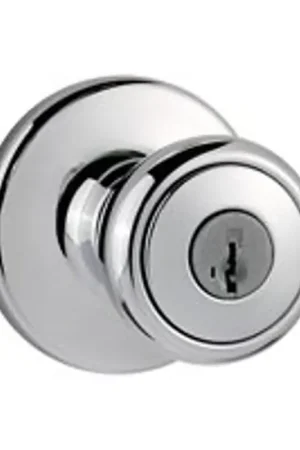 Affordable Kwikset 400T 26DRCALRCSK3V Entry Knob, Chrome/Satin, K3 Keyway, 3 Grade, Universal Hand