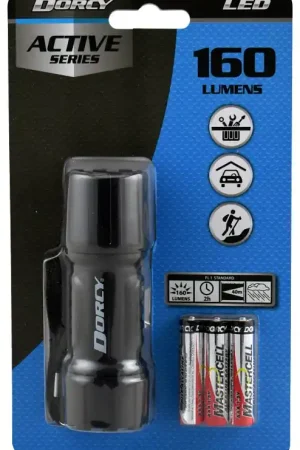 Direct From Factory Dorcy 41-4242 Flashlight, AAA Battery, LED Lamp, 135 Lumens, 15.24 m Beam Distance, 2 hr Run Time, Blue/Red/Teal/Yellow