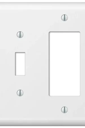 Amerelle 935TRW Wallplate, 5 in L, 4-5/8 in W, 2 -Gang, Steel, White, Wall Mounting, Pack of 3 Last Chance