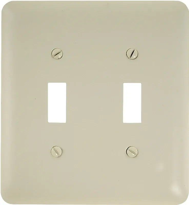 Amerelle 935TTAL Wallplate, 5 in L, 4-5/8 in W, 2 -Gang, Steel, Light Almond Free Returns