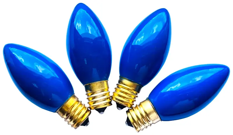 Hometown Holidays 16594 Replacement Bulb, 7 W, Intermediate Lamp Base, Incandescent Lamp, Ceramic Blue Light Discount
