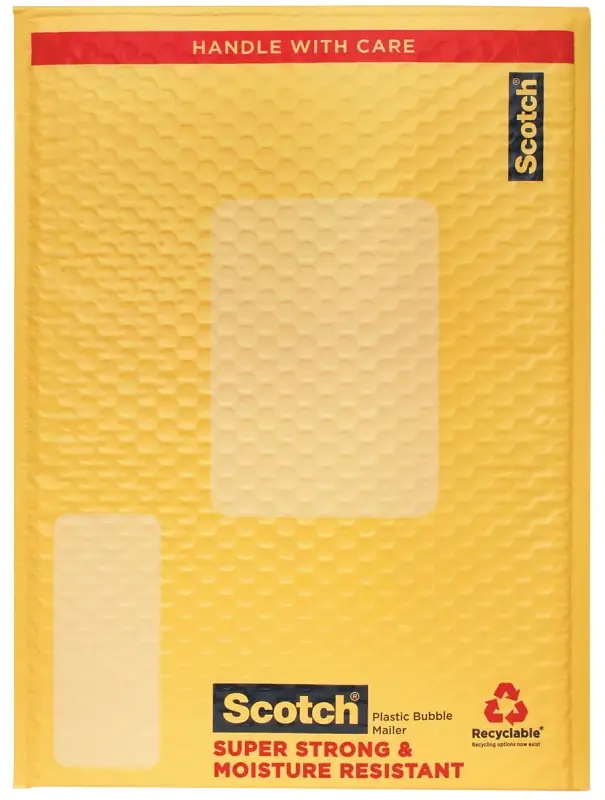 Budget Scotch 8915 Smart Mailer, 10-1/2 x 15 in, Yellow, Self-Seal, Pack of 20