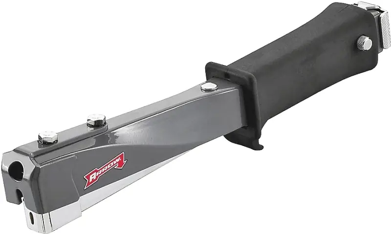 Arrow HT55 Hammer Tacker, T50 Staple, 3/8 in W Crown, 1/4 to 3/8 in L Leg, Steel Staple Fan Favorite