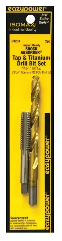 Big Sale Eazypower 83261 Tap and Drill Set, 7/16-14 Thread, Titanium