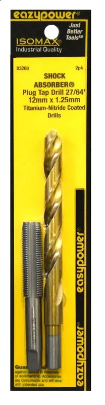Grab Now Eazypower 83268 Tap and Drill Set, 12MM-1.25 Thread, Titanium