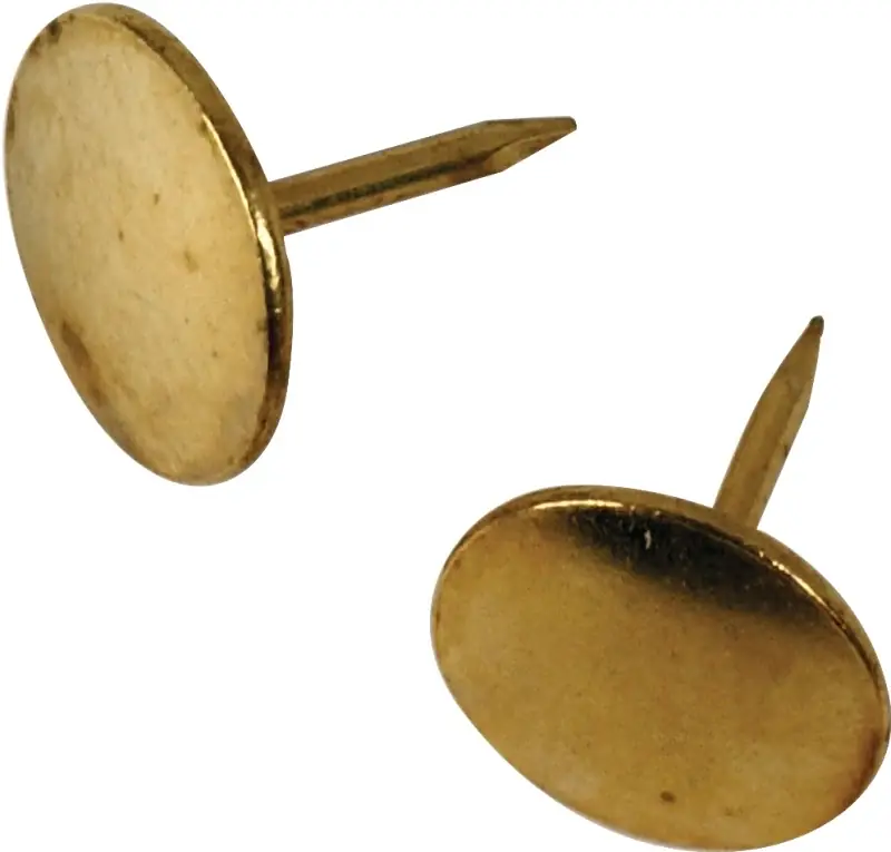 High Quality Hillman 122672 Thumb Tack, 15/64 in Shank, Steel, Brass, Cap Head, Sharp Point, Pack of 6