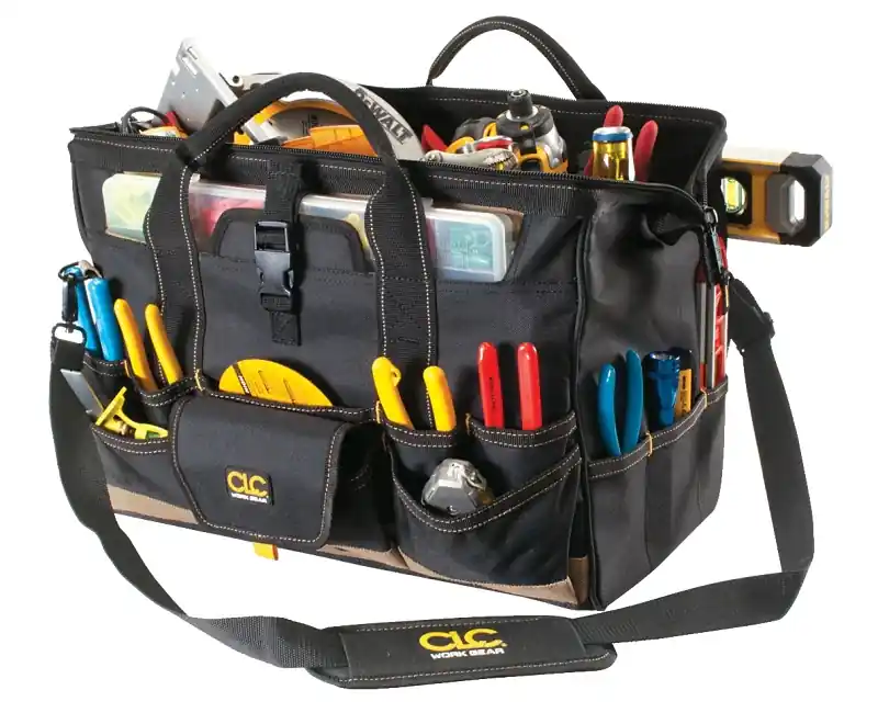 CLC Tool Works Series 1535 Tool Bag, 11 in W, 11 in D, 18 in H, 37-Pocket, Polyester Next Day Delivery