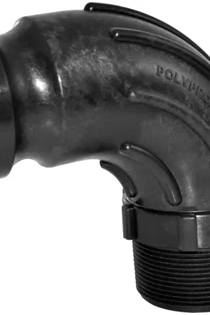 Authentic Green Leaf 200FSWP90 90 deg Sweep Hose Elbow, 2 in, Male Adapter x MNPT, Plastic