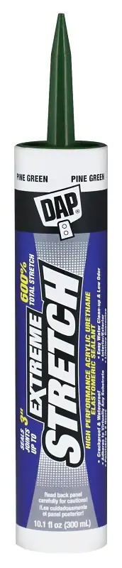Big Sale DAP EXTREME STRETCH 7079818709 Premium Elastomeric Sealant, Pine Green, 24 hr Curing, 40 to 100 deg F, 10.1 fl-oz, Pack of 12