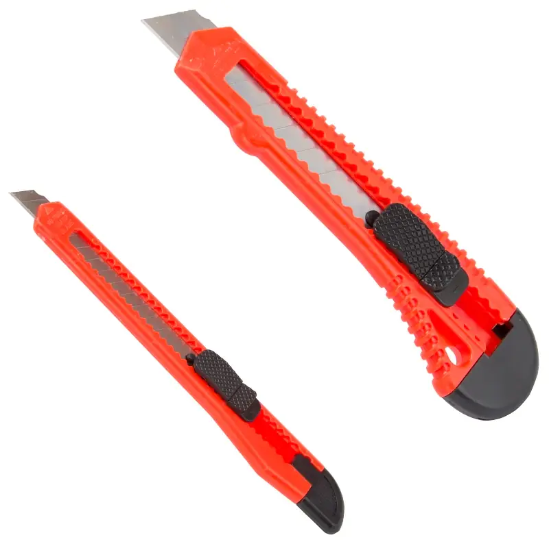 Premium Vulcan 33-025 Utility Knife, 2-Piece, Steel (Blade), Red/Black (Handle), Pack of 12