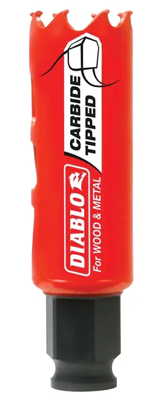 Diablo DHS1000CT GP Hole Saw, 1 in Dia, 2-3/8 in D Cutting, 3/8 in Arbor, Carbide Cutting Edge Direct From Factory