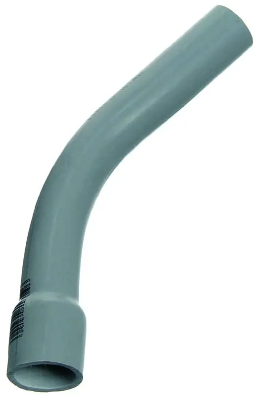 Certified Carlon UA7AHB-CAR Elbow, 1-1/2 in Trade Size, 45 deg Angle, SCH 40 Schedule Rating, PVC, Bell End, Gray, 1/PK