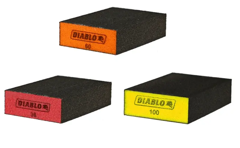 Diablo ENDURA-BOND DFBBLOCAST03G Flat Edge Sanding Block, 4 in L, 2-1/2 in W, 36, 60, 100 Grit Secure Checkout