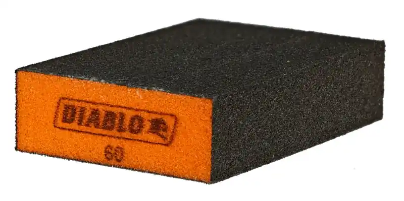 New Release Diablo ENDURA-BOND DFBBLOCMED03G Flat Edge Sanding Block, Black/Orange, 4 in L, 2-1/2 in W, 60 Grit, Medium, 3/PK