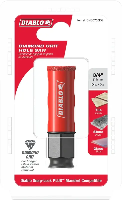 Diablo DHS0750DG Diamond Grit Hole Saw, 3/4 in Dia One Day Deal