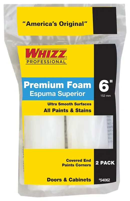 Whizz 54062 Mini Roller Cover, 6 in L, Foam Cover, White Fast Shipping