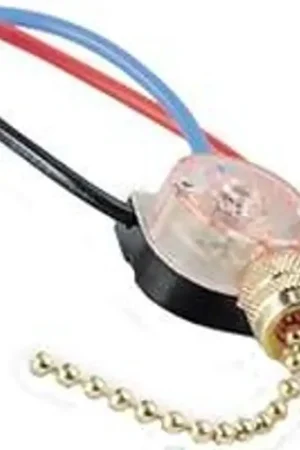 Authentic Gardner Bender GSW-39 Pull Chain Switch, 2 -Pole, 125/250 VAC, 3/6 A, Black/Clear, Brass