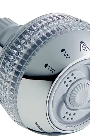 Waterpik SM-423CGE Fixed Showerhead, Round, 1.8 gpm, 1/2 in Connection, Plastic, Chrome-Plated, 3-1/4 in Dia, 3-1/4 in W Limited Time