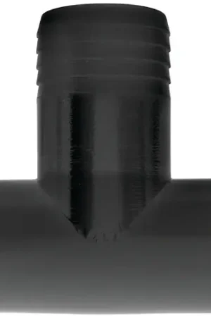 Authentic Green Leaf T114P Hose Adapter Tee, 1-1/4 in, Hose Barb, Polypropylene, Black