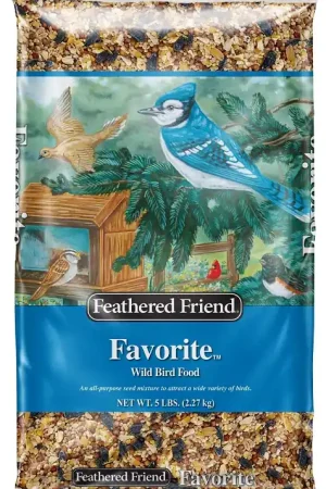 Feathered Friend Favorite 14388 Sunflower Seed Wild Bird Food, 5 lb, All-Purpose, Blended, Seed, Bag Trending